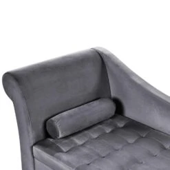 PESSAC - Chaise Longue - Donkergrijs - Linkerzijde - Fluweel -Meubelpromotie 3aa2db5143ed4122b63b36b366de16ad
