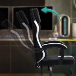 CLP Bureaustoel Miltona Zwart Frame - Stof - Zwart/wit -Meubelpromotie 3af3ff0d21de443896514b145b2bb61a