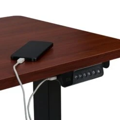 DESTINES - Elektrisch Bureau - Zwart/Donkerhout - Links - Vezelplaat 21 DESTINES - Elektrisch Bureau - Zwart/Donkerhout - Links - Vezelplaat -Meubelpromotie 3c9a564617cc45198403b632271a7d65