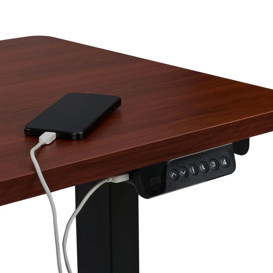 DESTINES - Elektrisch Bureau - Zwart/Donkerhout - Links - Vezelplaat 11 DESTINES - Elektrisch Bureau - Zwart/Donkerhout - Links - Vezelplaat - Afbeelding 9