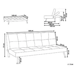 HASLE - Slaapbank - Goudbruin - Polyester -Meubelpromotie 3cfff39fc74c4cf5b29bfa3f5cd4e4e5