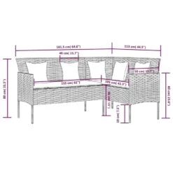 VidaXL - Tuinset - Bruin - Poly Rattan - 5 Stuks - Met Kussens -Meubelpromotie 3d70bcd57c504157b5c5bd6dcc11606c