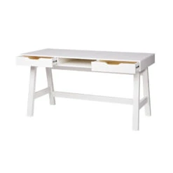 WOOOD Nikki Bureau - Grenenhout - Wit - 75x140x62 -Meubelpromotie 3e98cbb80e1f47dcb744d722556c3809