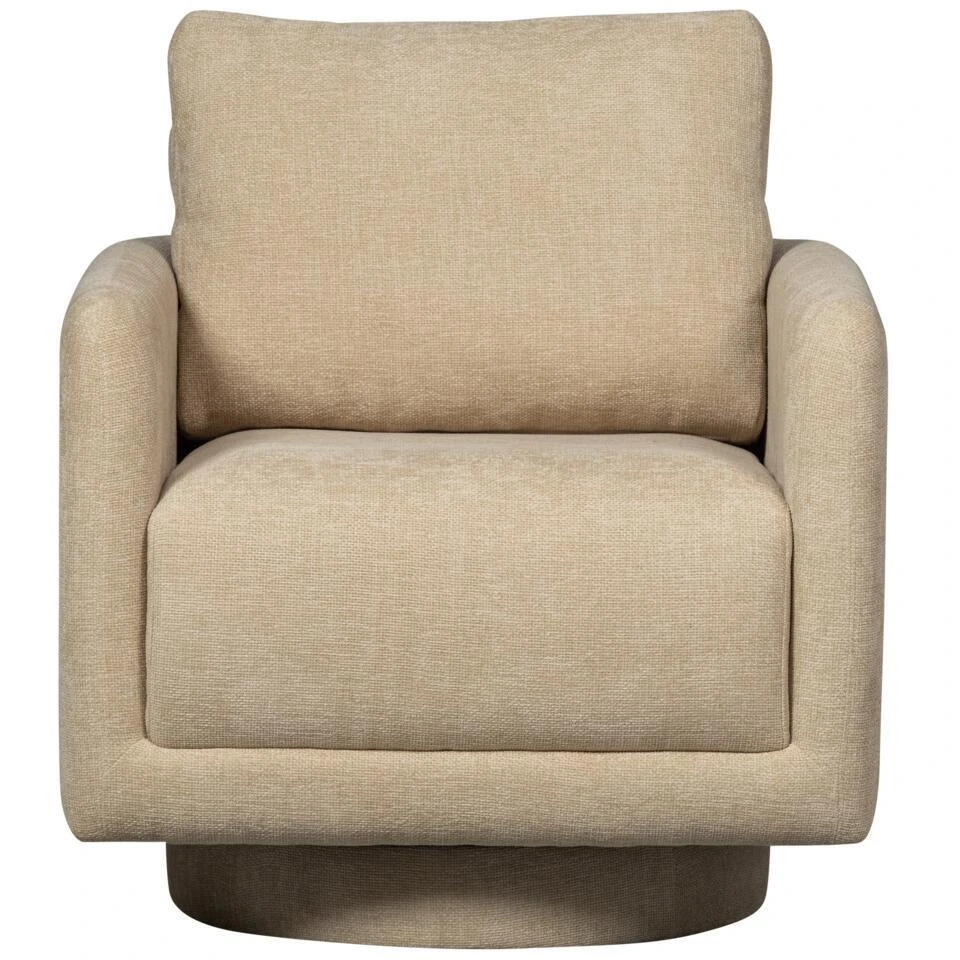 WOOOD Oscar Draaifauteuil - Chenille - Naturel - 64x78x79 6 WOOOD Oscar Draaifauteuil - Chenille - Naturel - 64x78x79 - Afbeelding 4