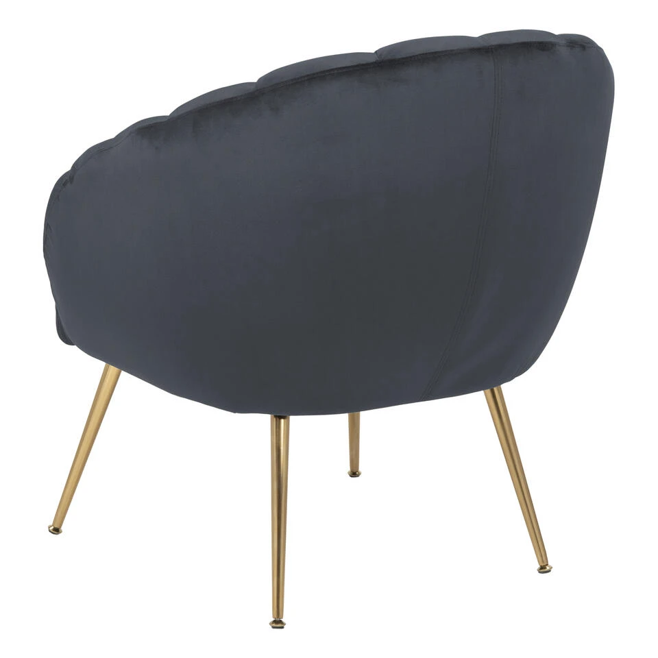 Sohome Fauteuil Garrick - Velvet - Dark Grey/Gold 6 Sohome Fauteuil Garrick - Velvet - Dark Grey/Gold - Afbeelding 4