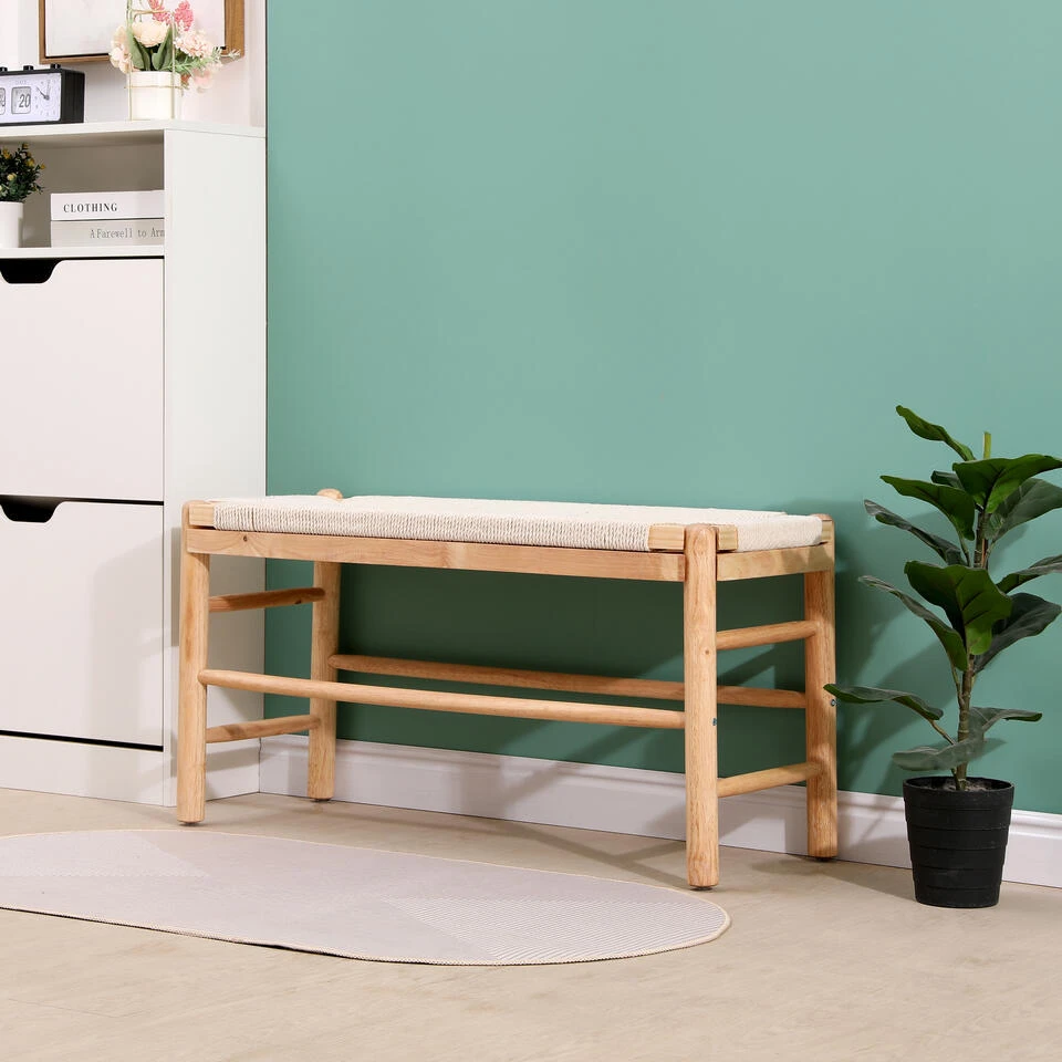 Bank Met Opbergruimte Van Massief Grenen En Touw 8 Bank Met Opbergruimte Van Massief Grenen En Touw - Afbeelding 6