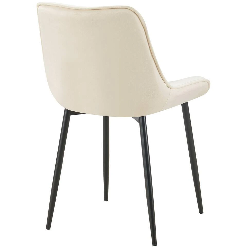 CLP Set Van 2 Eetkamerstoel Wallace Zwart Frame - Fluweel - Creme 7 CLP Set Van 2 Eetkamerstoel Wallace Zwart Frame - Fluweel - Creme - Afbeelding 5