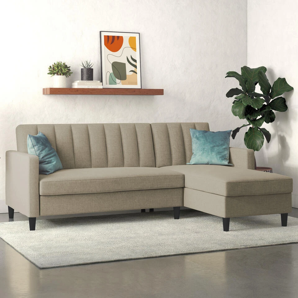 Celine - 3-zits Hoekslaapbank In Cappuccino Stof 4 Celine - 3-zits Hoekslaapbank In Cappuccino Stof - Afbeelding 2