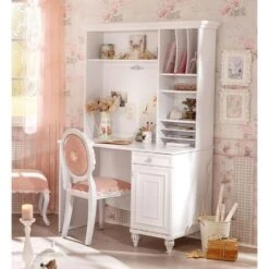 Romance - Kinderbureau - Meisjeskamer - 62x106x75 Cm - Wit -Meubelpromotie 455d45fc43c34c70906007cb7d64cb25