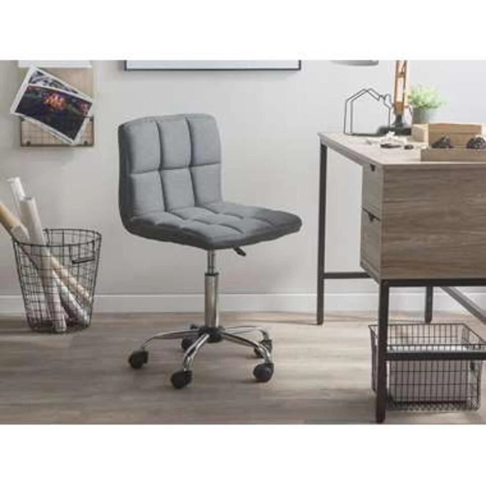 Beliani Bureaustoel MARION - Grijs Polyester 4 Beliani Bureaustoel MARION - Grijs Polyester - Afbeelding 2