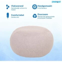 Parya - Poef - Teddy - Beige - 50 Cm 9 Parya - Poef - Teddy - Beige - 50 Cm -Meubelpromotie 46125ecc809b43e19220e3e1dfc6f178