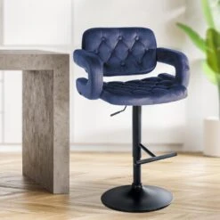 CLP Barkruk Dublin Zwart Frame - Fluweel - Blauw 11 CLP Barkruk Dublin Zwart Frame - Fluweel - Blauw -Meubelpromotie 464e2f413b244962b3fd3631d3baf470