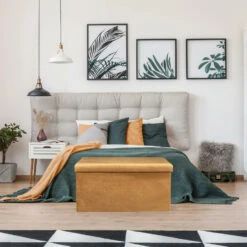 Home Deco Poef Velvet - Opbergbox - Okergeel - 76 X 38 Cm -Meubelpromotie 46996100c6ca477486459e4c15963105