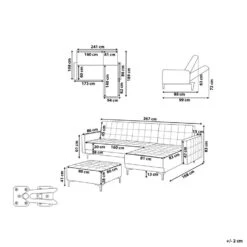 ABERDEEN - Slaapbank Met Ottomaan - Blauw - Linkszijdig - Fluweel -Meubelpromotie 4855aeebdeb3498f8e3569805286e816