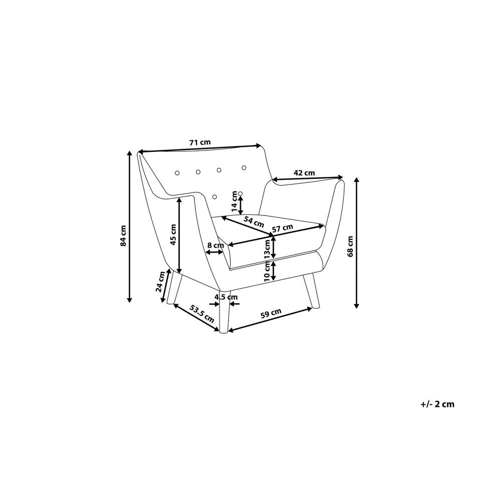 Beliani Fauteuil DRAMMEN - Grijs Polyester 5 Beliani Fauteuil DRAMMEN - Grijs Polyester - Afbeelding 3
