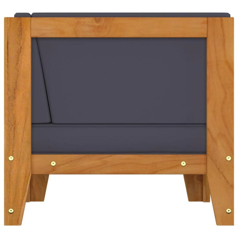 VidaXL - Hoekbank Sectioneel - Grijs - Acaciahout - Met Kussens 5 VidaXL - Hoekbank Sectioneel - Grijs - Acaciahout - Met Kussens - Afbeelding 3