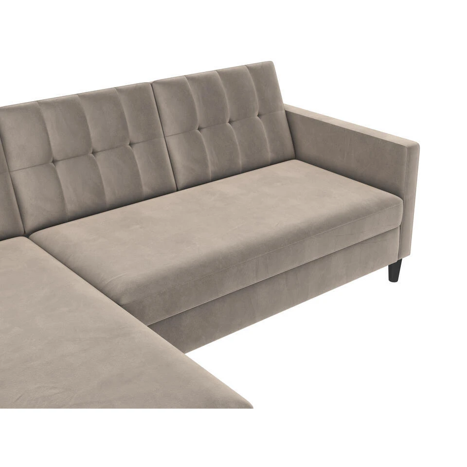 Hartford - 3-zits Slaapbank In Taupe Fluweel 13 Hartford - 3-zits Slaapbank In Taupe Fluweel - Afbeelding 11