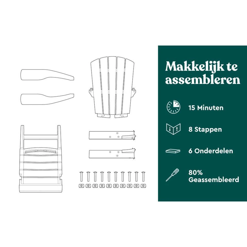 Keter Troy Adirondack Tuinstoel - Set Van 2 - 85x80x96.5cm - Wit 11 Keter Troy Adirondack Tuinstoel - Set Van 2 - 85x80x96.5cm - Wit - Afbeelding 9