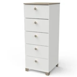 Ladekast Liva 5 Lades - Kronberg Eik/mat Wit -Meubelpromotie 4b4e03b6dd9e48bf9929f26cab244b20