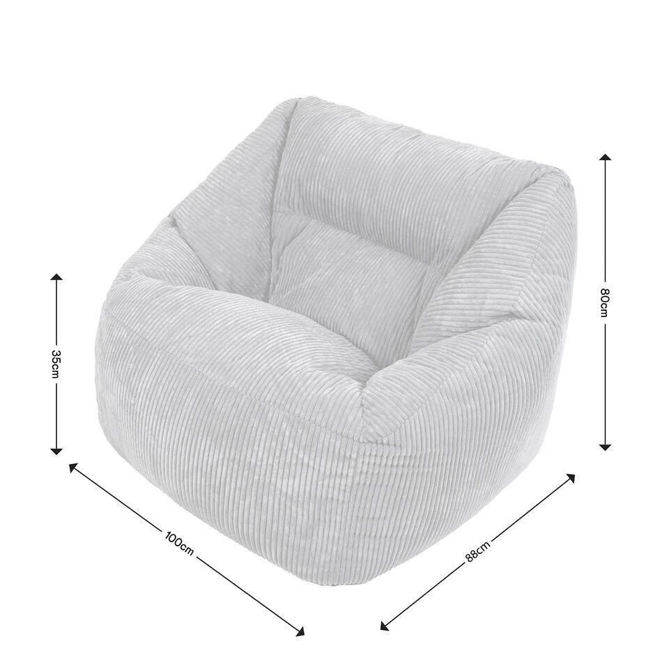 Icon Zitzak En Poef Morgan - Corduroy Zitzak - Beige 8 Icon Zitzak En Poef Morgan - Corduroy Zitzak - Beige - Afbeelding 6