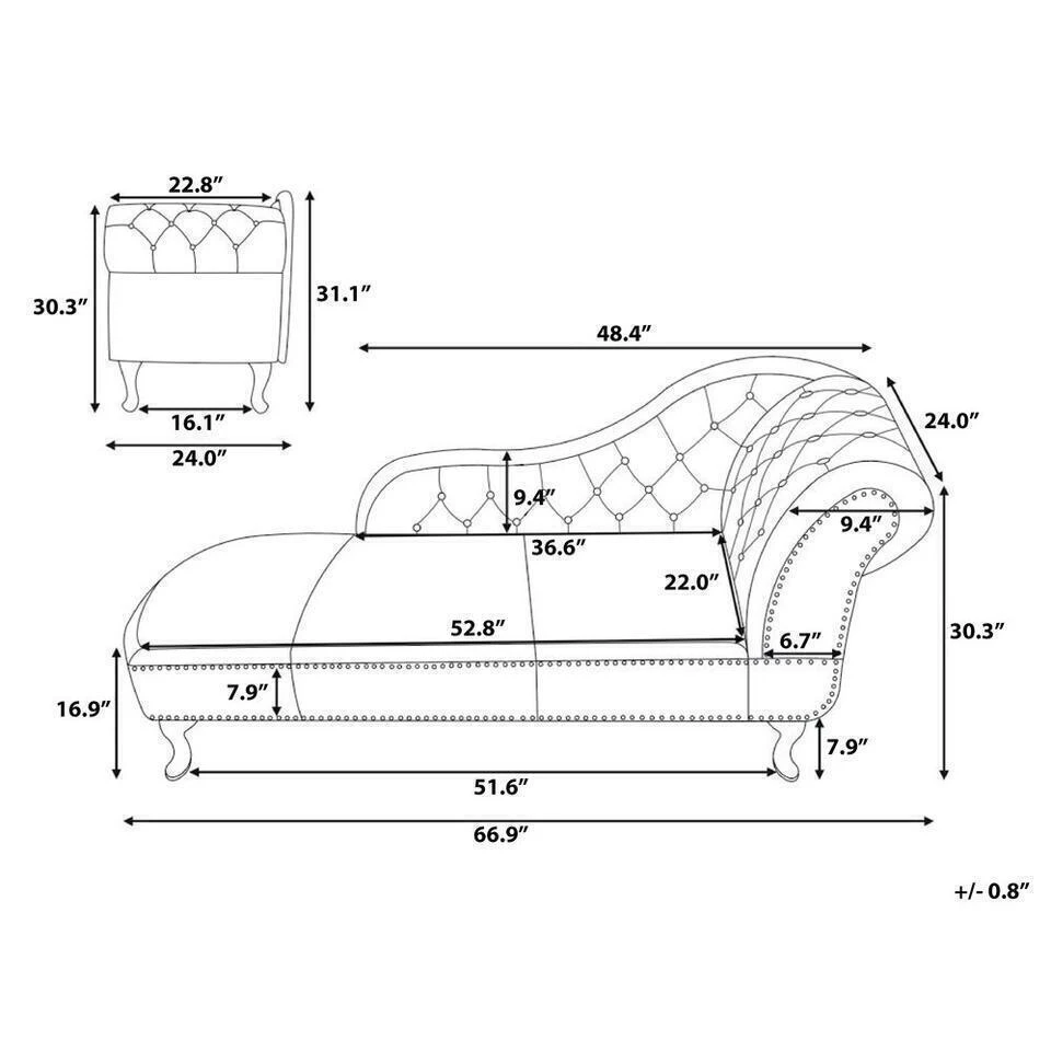 NIMES - Chaise Longue - Mintgroen - Rechterzijde - Fluweel 16 NIMES - Chaise Longue - Mintgroen - Rechterzijde - Fluweel - Afbeelding 14