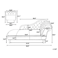 NIMES - Chaise Longue - Grijs - Rechterzijde - Fluweel -Meubelpromotie 4beb463dcb884d59803ea287065639c1