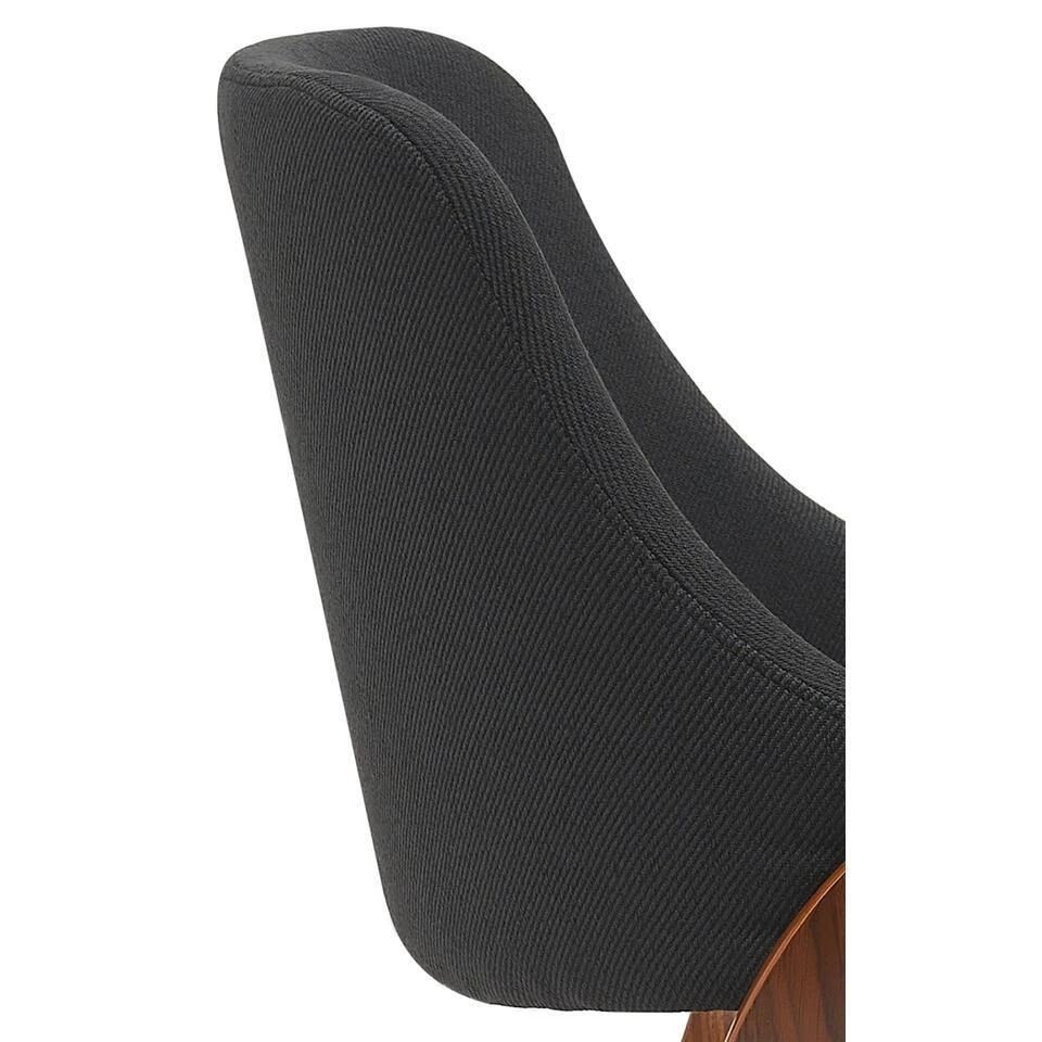 CLP Eetkamerstoel Vangale Walnoot Frame - Stof - Walnoot/zwart 5 CLP Eetkamerstoel Vangale Walnoot Frame - Stof - Walnoot/zwart - Afbeelding 3