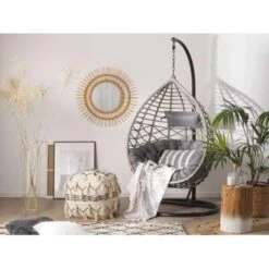 ARSITA - Hangstoel - Grijs - 100 Cm - PE Rotan -Meubelpromotie 4f3dd688aa184dd7b9c57927f7dbfc3f