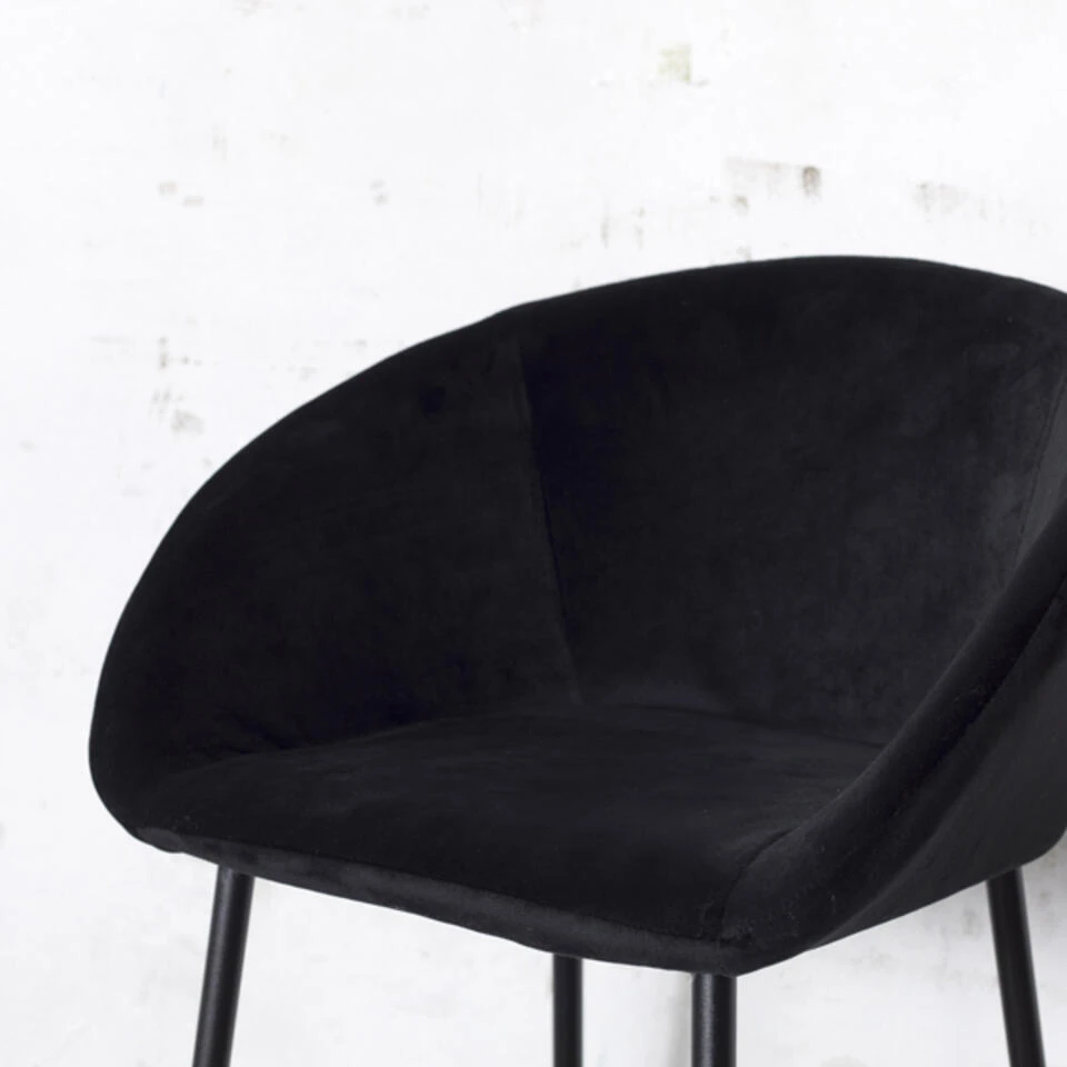 Giga Meubel Barkruk Velvet Zwart - 46x50x102cm - Barkruk Amira 6 Giga Meubel Barkruk Velvet Zwart - 46x50x102cm - Barkruk Amira - Afbeelding 4