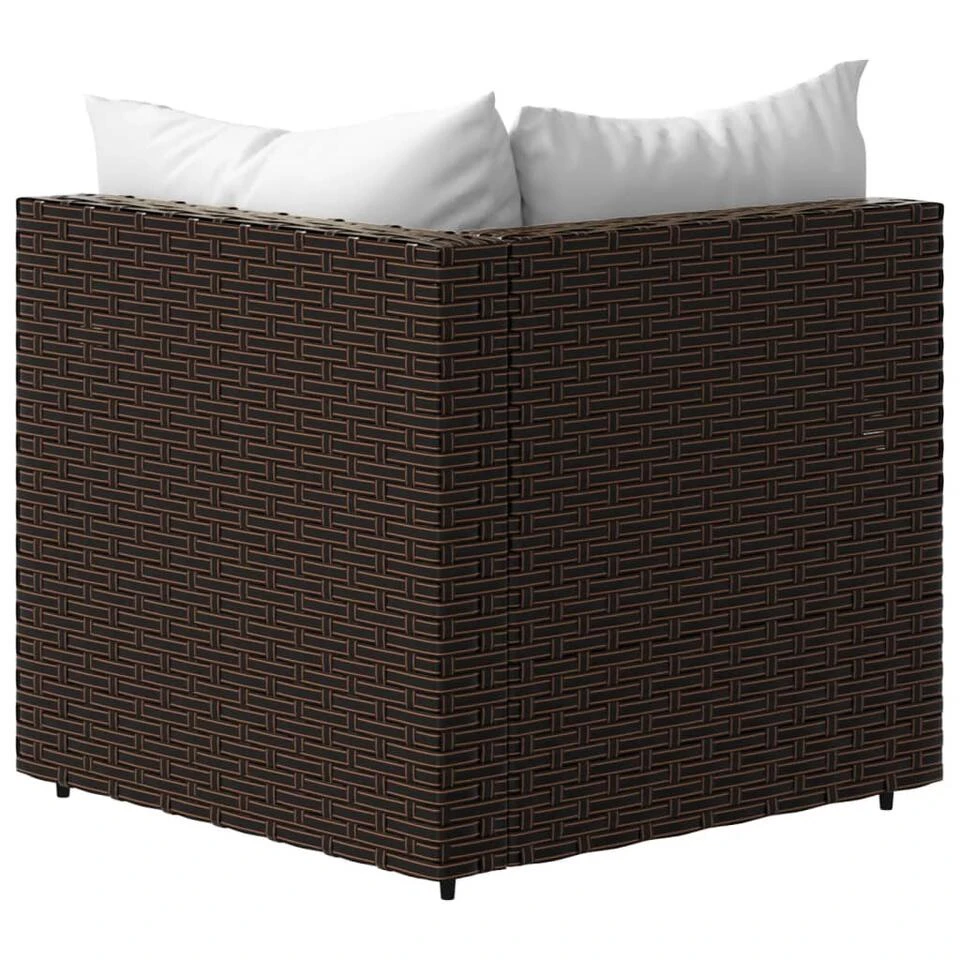 VidaXL - Tuinhoekbanken - Bruin - Poly Rattan - Met Kussens 8 VidaXL - Tuinhoekbanken - Bruin - Poly Rattan - Met Kussens - Afbeelding 6