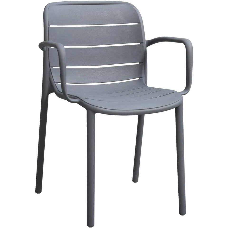 Stapelstoel Nice - Kunststof/antraciet 3 Stapelstoel Nice - Kunststof/antraciet