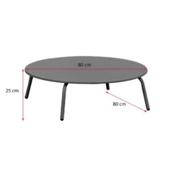 Bijzettafel Montreal - Antraciet/metaal - Ø80 Cm -Meubelpromotie 50155217 9096