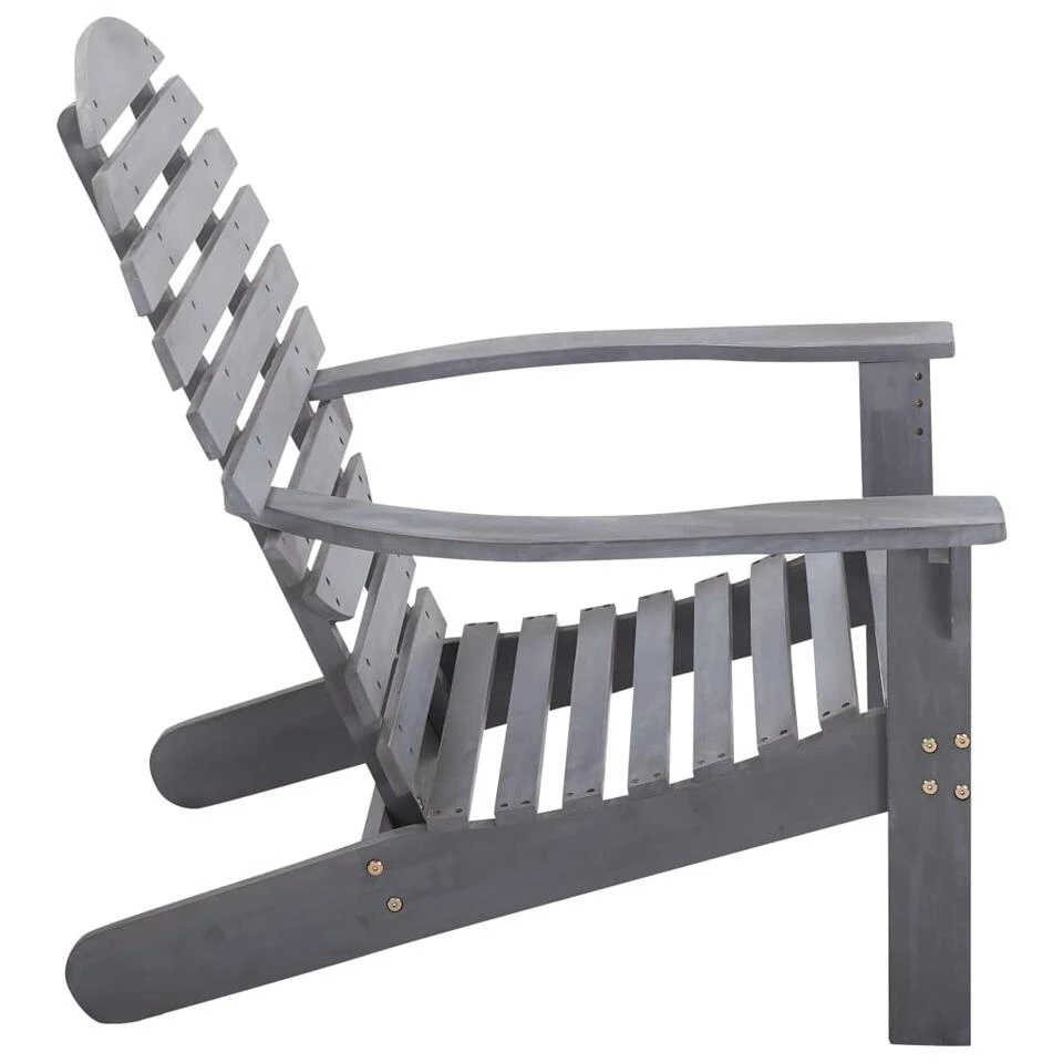 VidaXL Stoel Adirondack Massief Acaciahout Grijs 5 VidaXL Stoel Adirondack Massief Acaciahout Grijs - Afbeelding 3