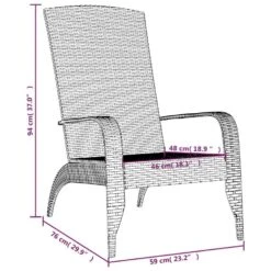 VidaXL - Tuinstoel Adirondack - Zwart - Poly Rattan -Meubelpromotie 512b0e8574a6496a8d139f545eb2db28