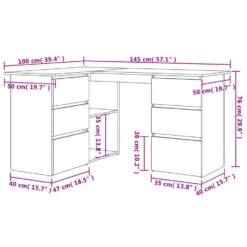VidaXL - Hoekbureau - Grijs - Bewerkt Hout 19 VidaXL - Hoekbureau - Grijs - Bewerkt Hout -Meubelpromotie 52d65301601345a890087687e5919e19