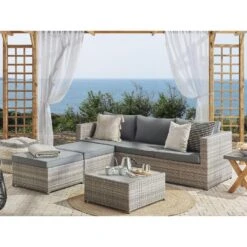 Beliani Loungeset SABBIA - Grijs - 4-delig 8 Beliani Loungeset SABBIA - Grijs - 4-delig -Meubelpromotie 52e947a716244d05bd3f0c48ae3b94dd