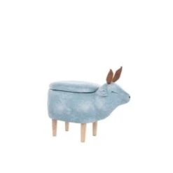 Beliani Hocker REINDEER - Blauw Polyester -Meubelpromotie 54747a5f6ec64d6cbacf58e0f52159f7