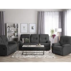 Beliani Fauteuil BERGEN - Grijs Polyester -Meubelpromotie 54bfbad025954851b0e15c8e7985f49a