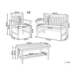 ALTIDONA - Loungeset - Lichthout/Wit - Acaciahout -Meubelpromotie 5529b4e4b75a4e6f8978193924f0257d