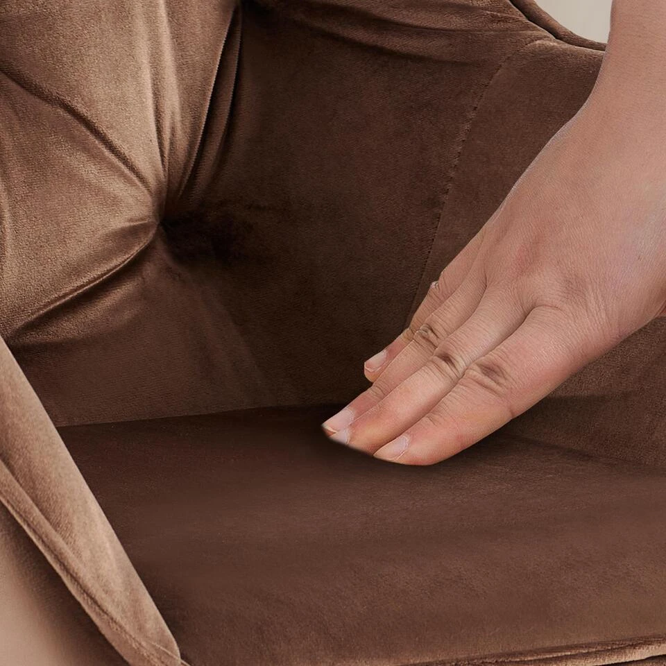 CLP Eetkamerstoel Cassis Zwart Frame - Fluweel - Bruin 6 CLP Eetkamerstoel Cassis Zwart Frame - Fluweel - Bruin - Afbeelding 4