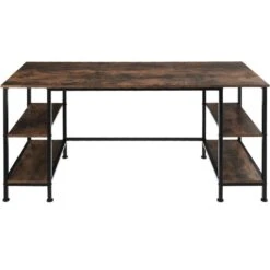 Tectake Bureau Stoke 137x55x75cm, Industrieel Hout Donker, Rustiek -Meubelpromotie 56d026e72b5a44f991c52cfc4b44de56