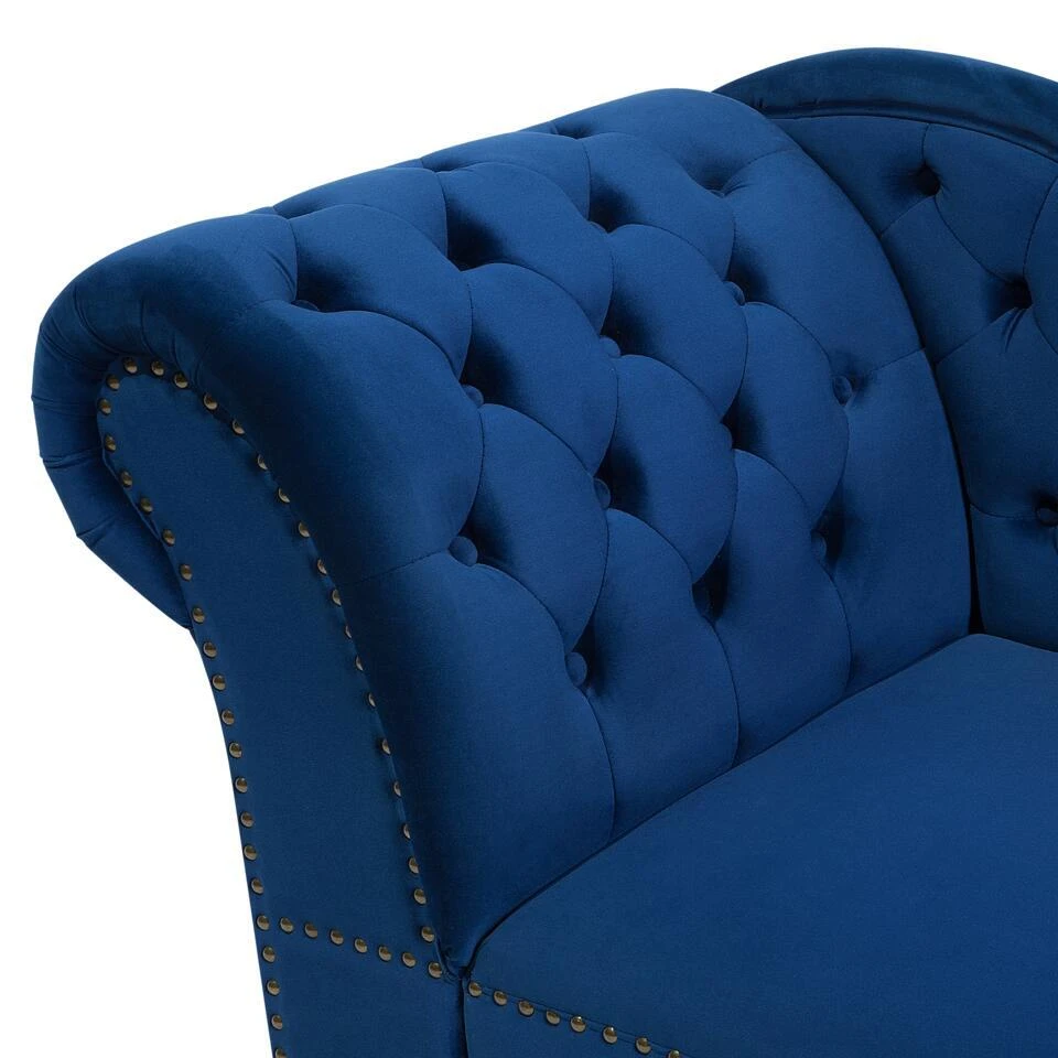 NIMES - Chaise Longue - Blauw - Linkerzijde - Fluweel 12 NIMES - Chaise Longue - Blauw - Linkerzijde - Fluweel - Afbeelding 10