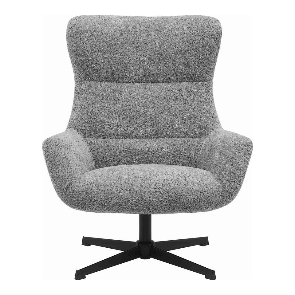 Fauteuil Draaibaar - Donkergrijs Stof - 89x80x101cm - Bescia 5 Fauteuil Draaibaar - Donkergrijs Stof - 89x80x101cm - Bescia - Afbeelding 3