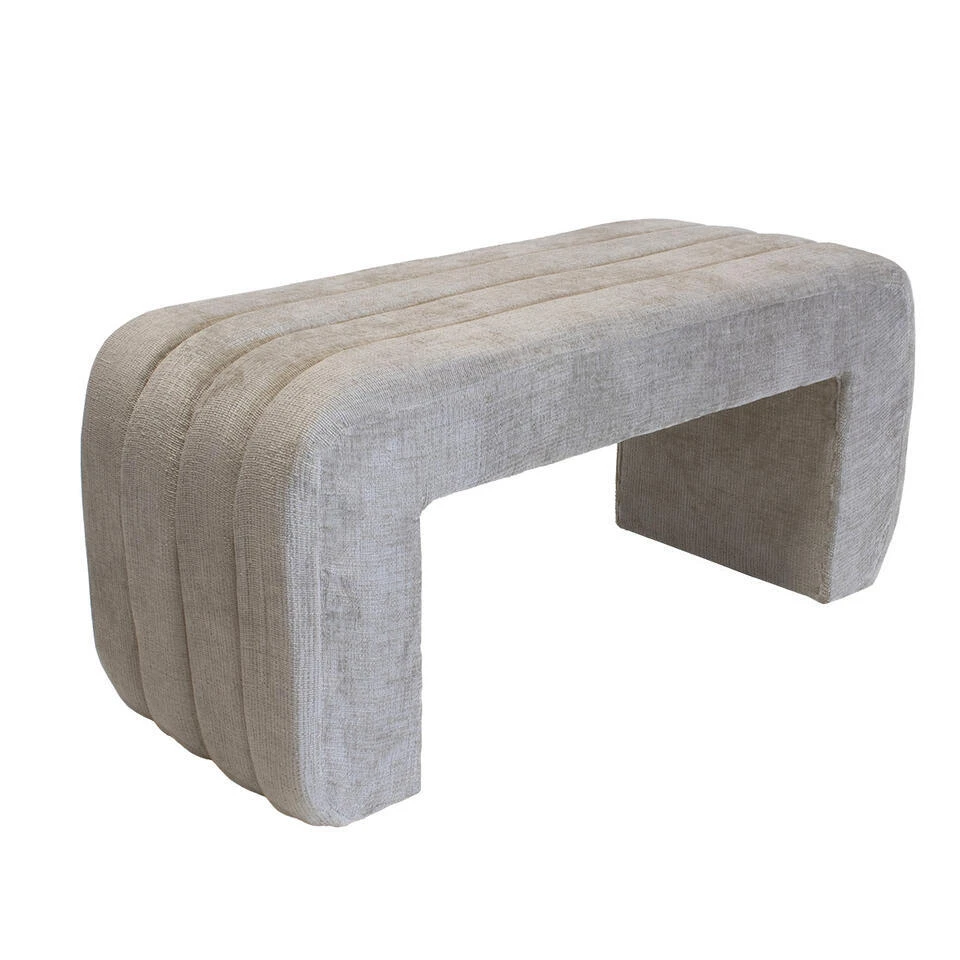 Halbankje Beige Stof - 99x38x46cm - Sera 5 Halbankje Beige Stof - 99x38x46cm - Sera - Afbeelding 3