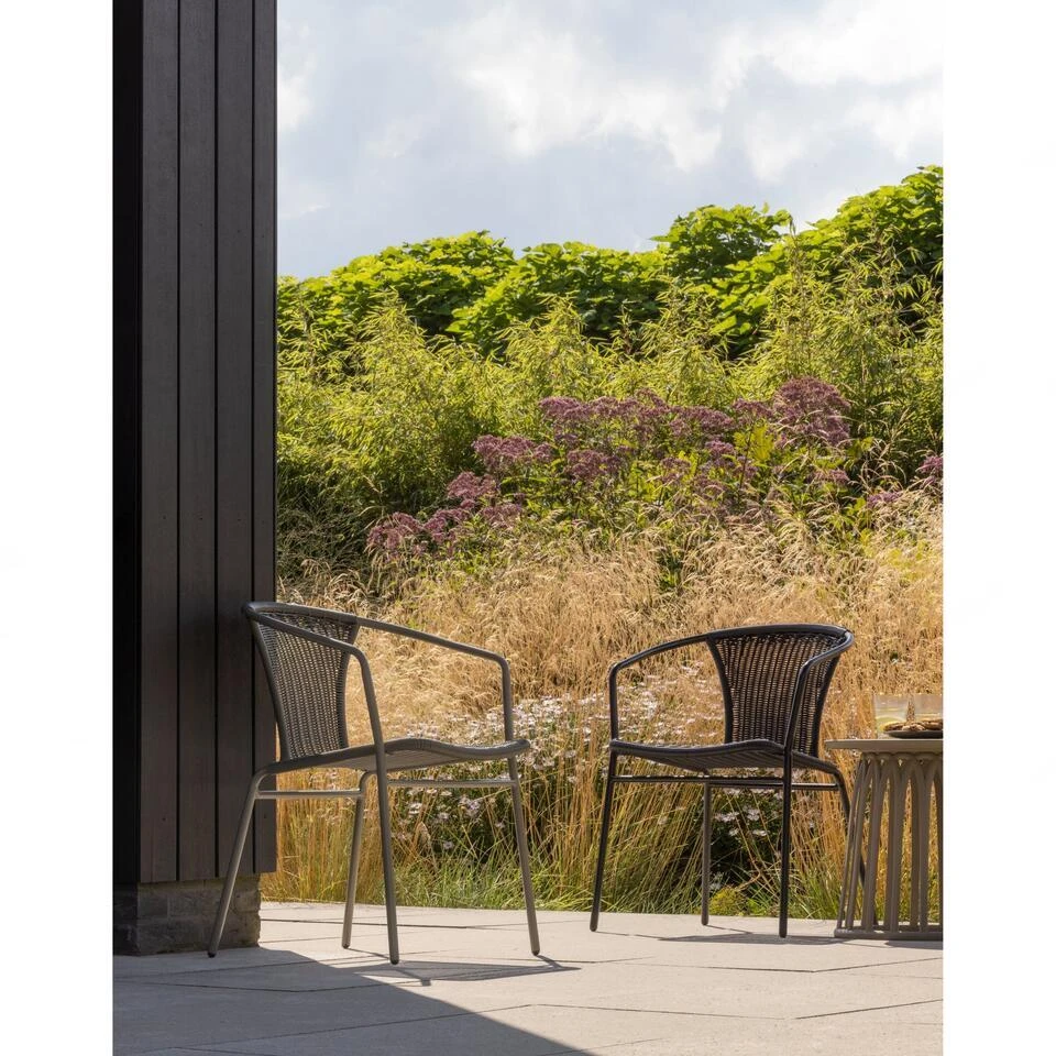 WOOOD Weston Stoelen Buiten - Rattan/Metaal - Jungle - Set Van 4 4 WOOOD Weston Stoelen Buiten - Rattan/Metaal - Jungle - Set Van 4 - Afbeelding 2