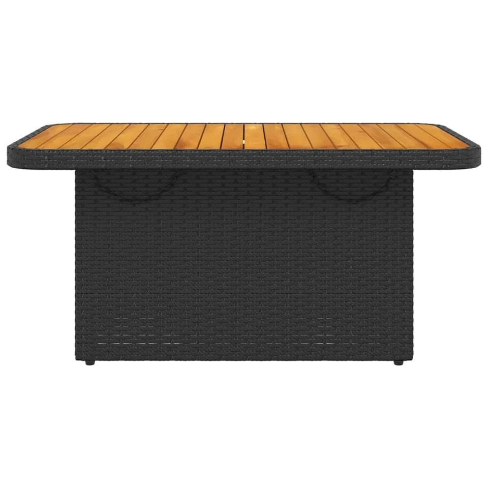 VidaXL - Tuintafel - Zwart - Poly Rattan En Hout - 90 X 55 X 71 Cm 7 VidaXL - Tuintafel - Zwart - Poly Rattan En Hout - 90 X 55 X 71 Cm - Afbeelding 5