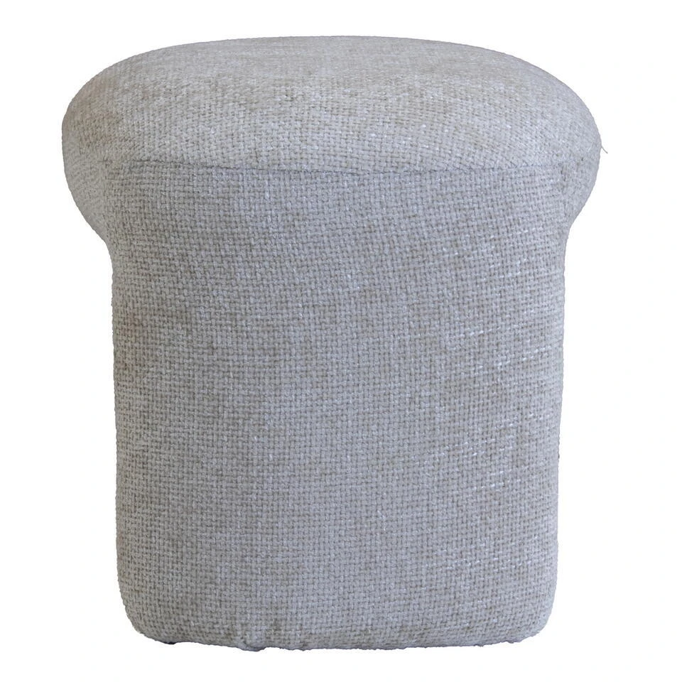 Poef Stof/Textiel Taupe - 47x42x42cm - Raven 6 Poef Stof/Textiel Taupe - 47x42x42cm - Raven - Afbeelding 4