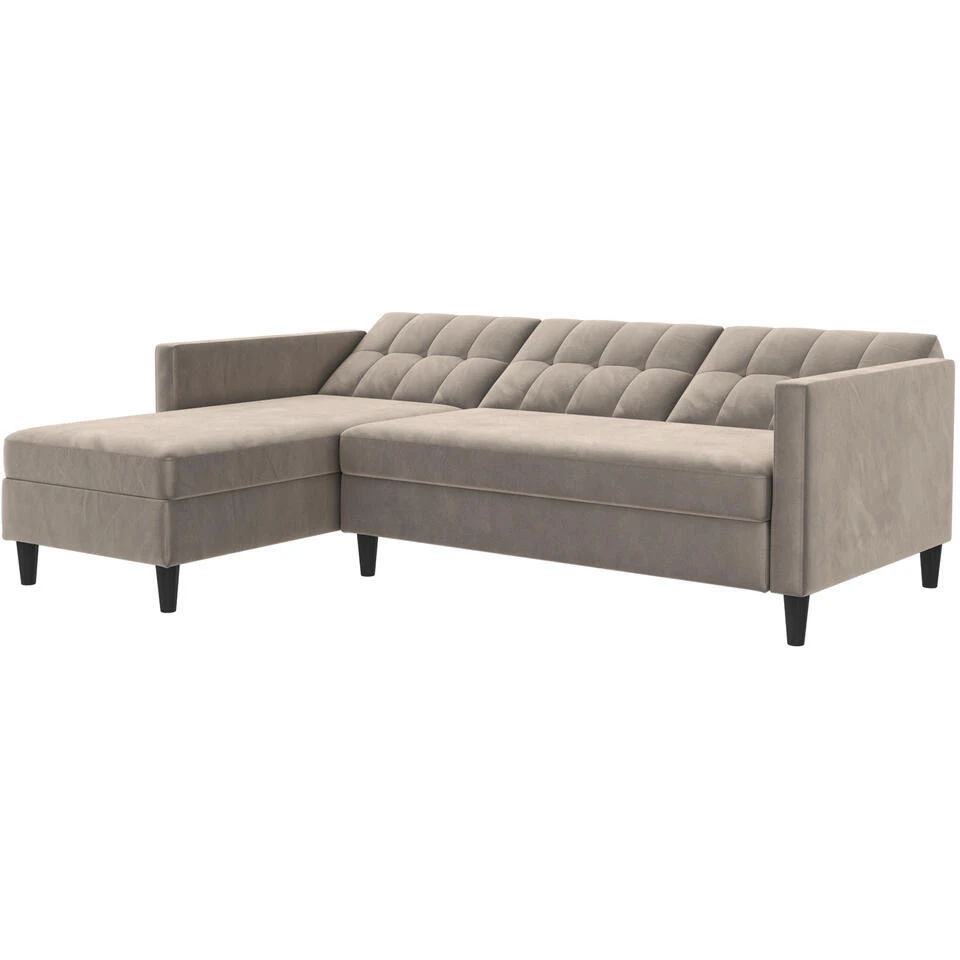 Hartford - 3-zits Slaapbank In Taupe Fluweel 12 Hartford - 3-zits Slaapbank In Taupe Fluweel - Afbeelding 10