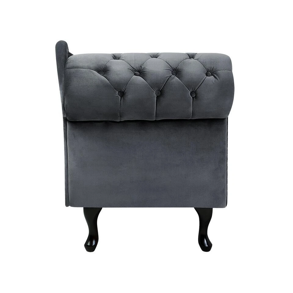 NIMES - Chaise Longue - Grijs - Linkerzijde - Fluweel 9 NIMES - Chaise Longue - Grijs - Linkerzijde - Fluweel - Afbeelding 7