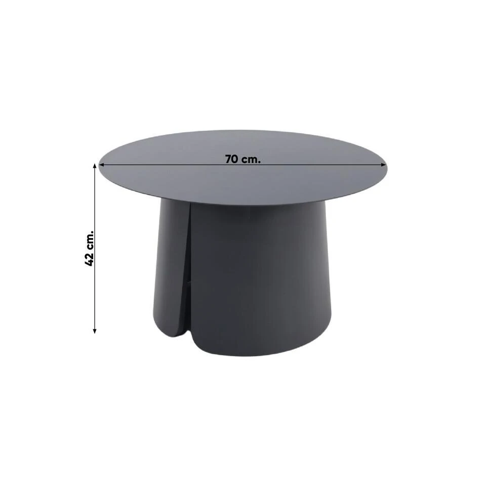 VDG Velora Koffietafel Ø70 Cm - Royal Grey 4 VDG Velora Koffietafel Ø70 Cm - Royal Grey - Afbeelding 2